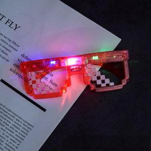แว่นตา LED กรอบแสงโมเสคแบบพิกเซลอุปกรณ์ปาร์ตี้ไฟนีออนเรืองแสงบุคลิกเข้มคริสต์มาสอีสเตอร์โรงเรียน - Product Image 3