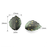 Perles en verre émaillé de cristal 17*24mm, motif feuille de thé dégradée, pour accessoires de cheveux, pendentifs de boucles d'oreilles DIY, composants de bijoux et artisanat