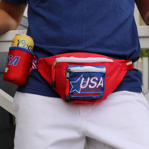 جديد 2024 الأعلى مبيعاً حقيبة بيع المشروبات الأمريكية على شكل علم فاني حزام حقيبة المشروبات مع حمالات المشروبات للنساء والرجال - Product Image 6