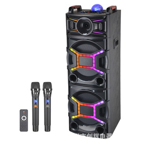 <b>Bluetooth</b> Speaker With Dual 12 Inch Speakers <b>Wireless</b> <b>Microphone</b> Portable For Square Dancing TF Card Slot USB Rechargeable - Product Image 1