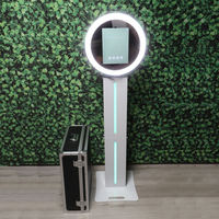Photomaton pour iPad avec support de transport et anneau lumineux, kiosque selfie, support de tablette pour mariage, fête, événement