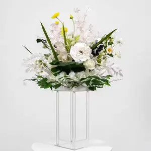 Suporte de flores transparente acrílico, decoração para mesa de casamento