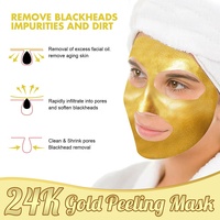 Masque Facial au Collagène et Or 24K Anti-Points Noirs, Masque Décollable Purifiant en Profondeur pour Soin de la Peau