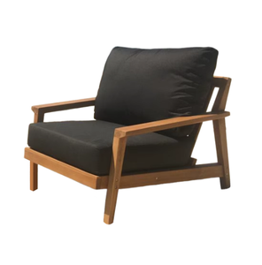 Fauteuil de salon 1 place en bois de teck élégant et confortable à partir d'un ensemble de canapés pour patio, jardin, piscine et jardin - Product Image 1