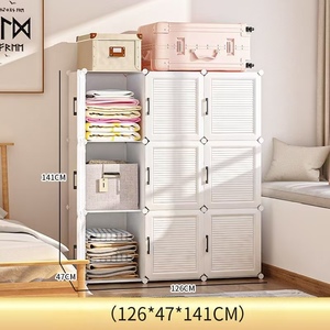 Moderne tragbare Kunststoff-Garderobe Almirah Sale Beliebtes Design Kunststoff-Kleidung Adult Storage <span class=keywords><strong>Cabinet</strong></span> Closet mit verdickter Tür - Product Image 6