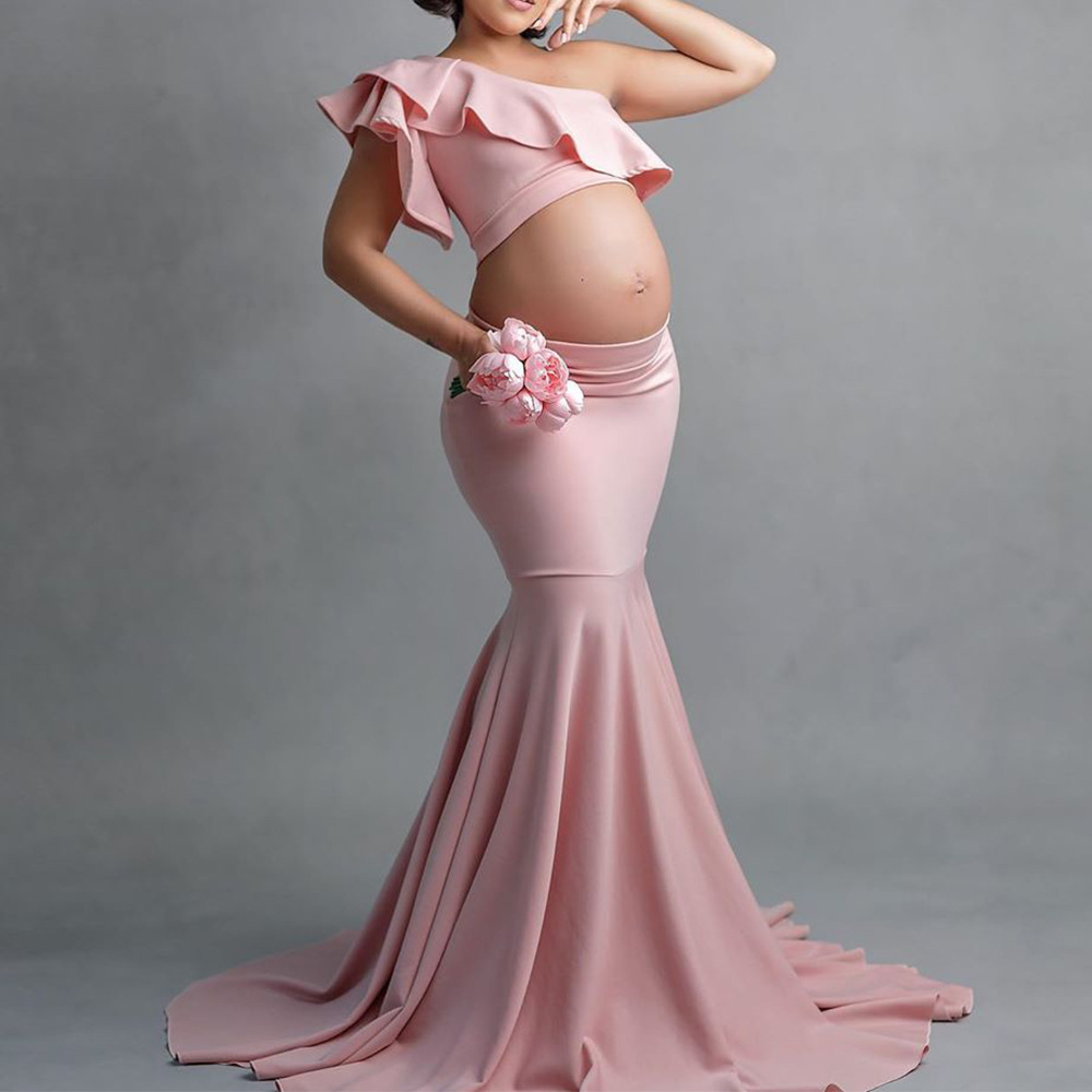 Robe De Maternité En Dentelle Noir XL - Transparente Et Sexy Pour Photos De Grossesse, Confortable Et Lavable