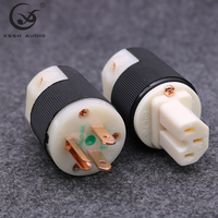 Prises d'alimentation CA YIVO HIFI Audio 15A 250V, plaqué laiton or ou cuivre rouge, 3 broches, connecteur d'alimentation IEC mâle/femelle, prise jack