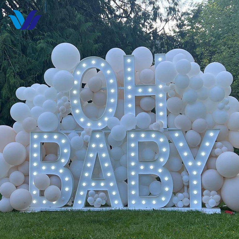 Hongsen Personalizado Decoração Do Casamento Letras Sinal 4ft 5ft Marquee Carta Levou Grandes Números Gigante Light Up Letras