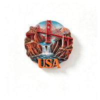 USA San Francisco Pont Golden Gate Décoration créative 3D pour la maison Aimant de réfrigérateur Souvenir de voyage