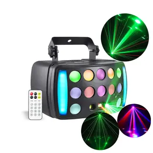 4 en 1 Flash Laser à Effet LED Gobo Strobe Butterfly Derby Light DMX512 Disco Club Party Bar Light Auto Sound Stage Light Effect