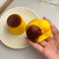 Boule anti-stress souple et modelable en forme de pudding croustillant au caramel, jouet sensoriel transfrontalier le plus vendu, fait main