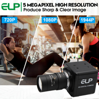 ELP 5MP 2592x1944 Zoom Kamera Aptina MI5100 1080P 30FPS Değişken Odaklı 2.8-12mm Lens Sürücüsüz Endüstriyel USB Video Web Kamerası