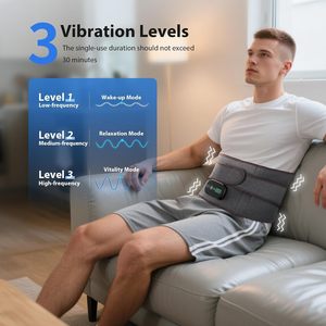 Ceinture de massage électrique vibrante sans fil rechargeable pour le dos et les abdominaux avec chaleur - Product Image 5