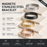 Pulsera de Terapia Magnética de Acero Inoxidable para Hombre, Joyería de Salud con Eslabones de Cadena para Alivio del Dolor, Uso Diario, Venta al por Mayor