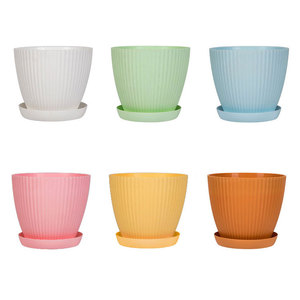 Modern Small Round Pp Plastic Multiple Colors Pot With Saucer Engineering Home Flower Indoor Outdoor Succulent Plant Ideas