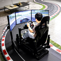 Simulador de Carreras YHY con 3 Pantallas, Estructura Reforzada con Perfil de Aluminio, Movimiento 3 DOF, Asiento de Simulador de Carreras F1