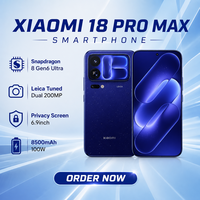 Xiaomi 18 Pro Max 2026 Nouvelle Sortie, Snapdragon 8 Gen6 Ultra, Écran Intelligent de Confidentialité 6,9 Pouces, Double 200MP, 8500mAh Charge Filaire 100W