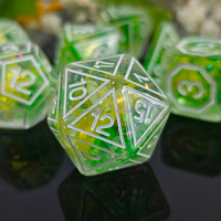 Ensemble de dés RPG personnalisés DND en résine avec fleurs réelles, dés transparents pour D&D, dés pour jeux de table Dungeon and Dragons