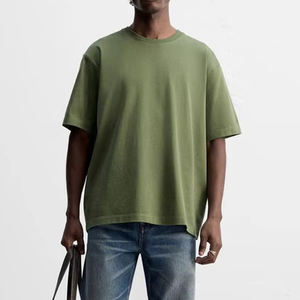 Camisetas Personalizadas de Manga Corta Estilo Urbano, 100% Algodón Grueso, Lisas, Talla Grande para Hombre - Product Image 1