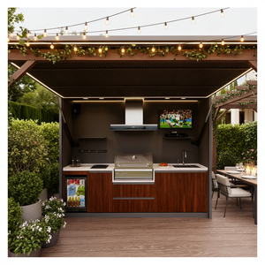 Armoires <span class=keywords><strong>de</strong></span> <span class=keywords><strong>cuisine</strong></span> extérieure en acier inoxydable résistant aux intempéries, personnalisées et professionnelles, pour les barbecues, y compris les armoires <span class=keywords><strong>de</strong></span> barbecue en îlot - Product Image 2