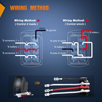 Interrupteur marche/arrêt 12V 7 broches 3 positions avec flèche LED haut/bas et câblage pour bateau, voiture, voiturette de golf, camion