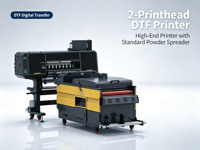 Imprimante DTF à 2 têtes avec distributeur de poudre standard, machine d'impression directe sur film pour t-shirts et vêtements