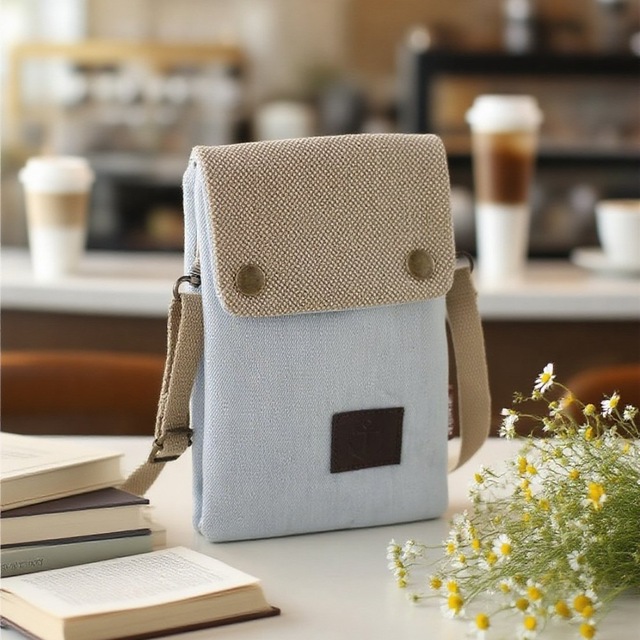 ZPS119 WEEKS Canvas Denim Phone Pouch Customizable Crossbody Handheld Bag Minimalist Unisex Purse Men Women European American