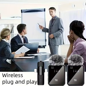 Microphone cravate sans fil avec son clair, design portable pour <span class=keywords><strong>YouTube</strong></span>/TikTok/Vlogging, prend en charge les connecteurs Type-C, IOS, 3,5 mm - Product Image 5