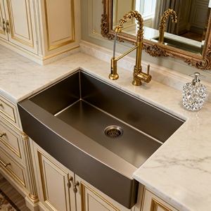 Évier de cuisine moderne de style ferme noire, évier à bol unique avec devanture, finition résistante aux rayures - Product Image 3