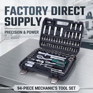 Ensemble complet d'outils de service moteur 94 pièces en acier résistant à l'usure, clé à cliquet et embouts de tournevis pour atelier de réparation commercial - Product Image 3