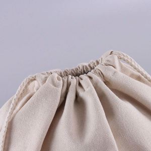 Custom Logo Recyclable Reusable Fitness Gym Natural Canvas <b>Drawstring</b> <b>Backpack</b> Bag - Product Image 4