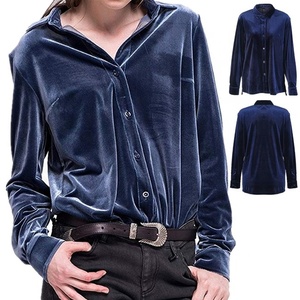 Camicia in <span class=keywords><strong>Velluto</strong></span> da Donna, Blusa alla Moda, Vendita Calda, Top Casual in <span class=keywords><strong>Velluto</strong></span>, Bluse Invernali da Donna, Vendita all'Ingrosso, <span class=keywords><strong>Camicie</strong></span> di Alta Qualità Personalizzate - Product Image 6