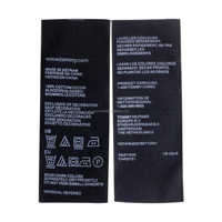 Étiquettes de vêtements personnalisées, écologiques, en tissu satiné polyester, imprimées, avec logo personnalisé, couleur personnalisée, forme personnalisée