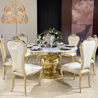 Ensemble de table de salle à manger de conception généreuse, base en acier inoxydable moderne, plateau en MDF, utilisation commerciale, hôtel
