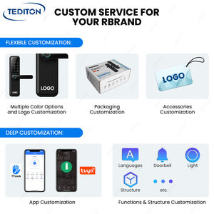 टेडिटन एल्यूमीनियम मिश्र धातु बायोमेट्रिक फिंगरप्रिंट ऐप स्मार्ट होम होटल के लिए लकड़ी दरवाजा डिजिटल लॉक - Product Image 6