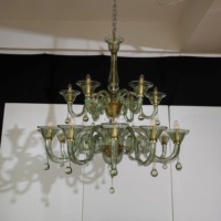 Lampes en verre de couleur verte, lustres en verre de Murano, luminaires suspendus, lampes de luxe pour villa