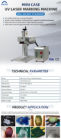 Machine de marquage laser UV 3W 5W 355NM pour plastique et verre, machine d'impression et de gravure laser UV de bureau