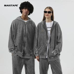 Sudadera con capucha Cl350Z al por mayor, de 350g, de alto gramaje, lavada, con estampado oversize, ecológica, con cremallera personalizada, estilo vintage, con lavado ácido, tipo pullover - Product Image 1