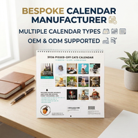 Calendrier mural en spirale personnalisé, amusant, 12 mois, calendrier à feuillets, OEM ODM pour la décoration de la maison et du bureau, cadeau de Nouvel An, vente en gros