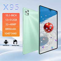 Tablet PC X95 10.1 inci Beast 12GB+1TB 108MP 8800mAh 5G Dual SIM+TF Octa Core AI Gaming 120Hz Refresh Rate Wi-Fi Android 15