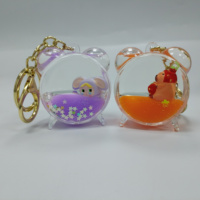 Niedlicher EAGLE Wecker mit individuellem UV-Schwimmfigur-Flüssigkeits-Schlüsselanhänger, Acryl-Treibsand-Cartoon-Tier-Souvenir für Rucksäcke