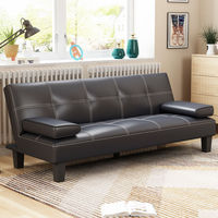 Sofá Cama Plegable Moderno de Tela de Lino PU Negro 2026, con Detalles Metálicos, Extensible, para Comedor, Sala de Estar, Dormitorio u Oficina