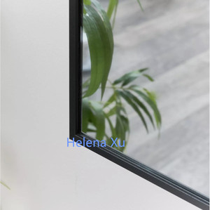 Large Black Arched Semi Circle Glass Wall <strong>Mirror</strong> 90cm X 120cm Modern Luxury Handmade <strong>Thin</strong> Aluminium Framed - Product Image 2