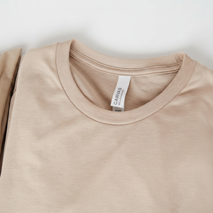 Color bronceado logotipo personalizado Bella lienzo camiseta etiqueta personalizada siguiente nivel ropa siguiente nivel camisetas - Product Image 1