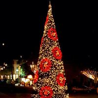 L'arbre de Noël animé par RVB imperméable extérieur commercial de LED allume le PVC fait sur commande pour des hôtels et des centres commerciaux IP65 évalué