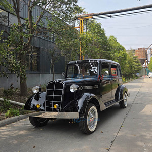 Coche Eléctrico Clásico Negro Vintage, Vehículo Retro Personalizado con Techo Rígido para Bodas, Exposiciones, Recepciones de Hotel y Exhibiciones - Product Image 2