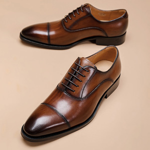 Botas Oxford de Cuero Genuino Impermeables 2026, con Cordones, para Hombre, Lavables, Hechas a Mano con Tecnología Goodyear, Estilo Retro Amekaki - Product Image 2