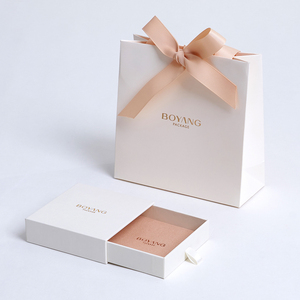 Boyang Custom Paper Drawer Jewelry Necklace <strong>Earing</strong> Packaging <strong>Boxes</strong> with Pouch - Product Image 5