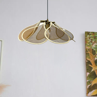 Lustre vintage de style antique, abat-jour en tissu nordique japonais Wabi Sabi, luminaire suspendu en forme de fleur pour salle à manger ou restaurant