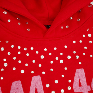 Pull tricoté d'automne de haute qualité 100 % coton épais 420 g/m² surdimensionné avec logo lettre brodé en chenille personnalisé et entièrement orné de strass - Product Image 4
